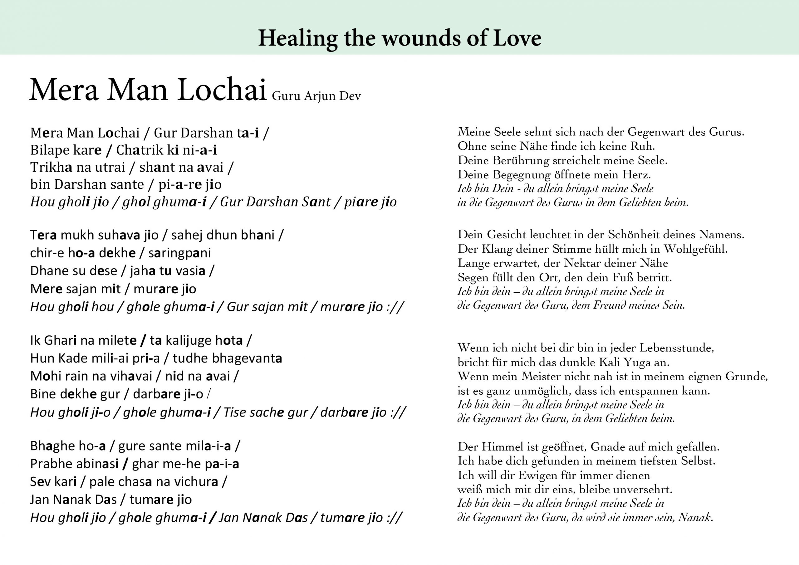 Healing th wounds of Love
